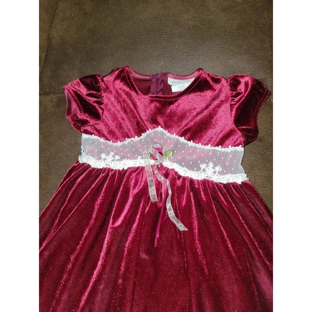 Rare too vintage Christmas holiday rose dress‎ size 5